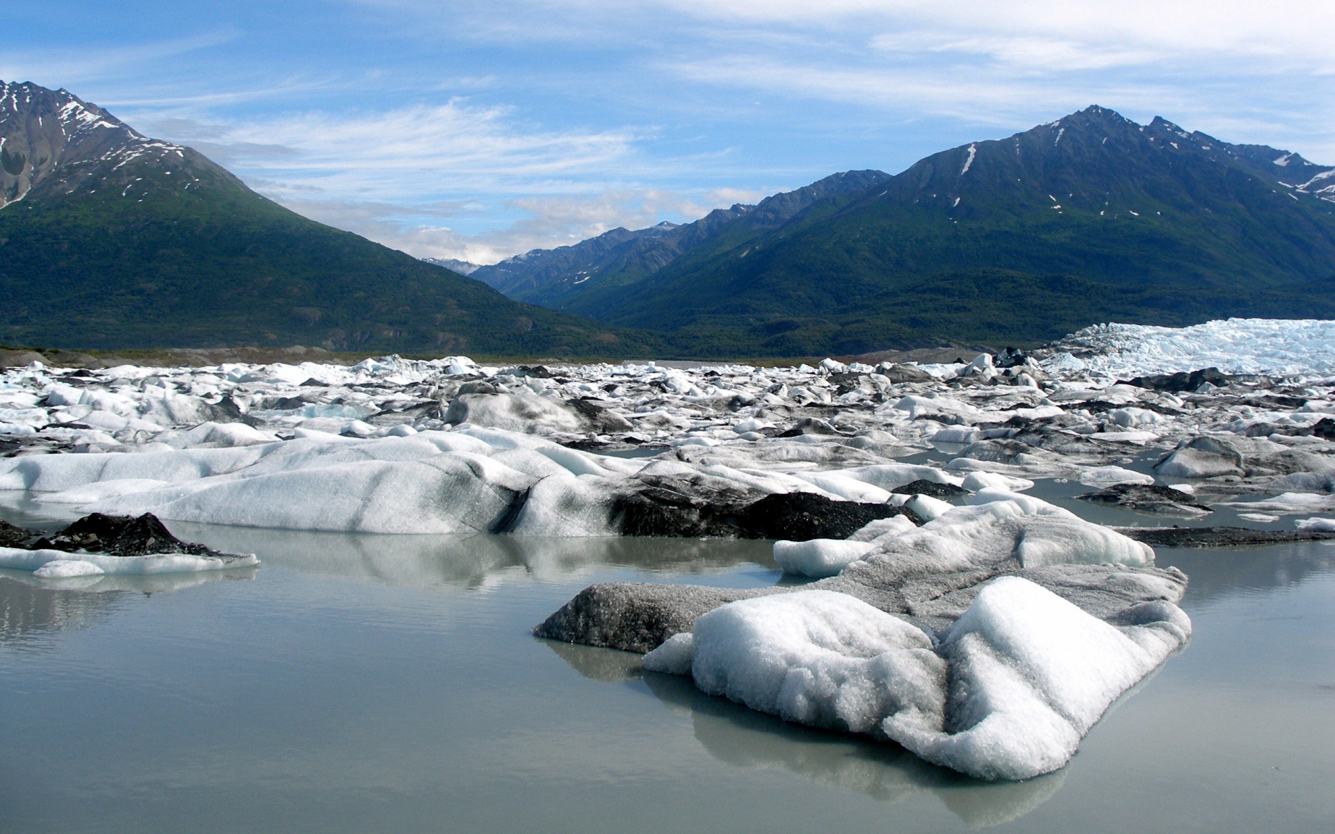 Картинки Снег, побережье, вода, горы фото и обои на рабочий стол