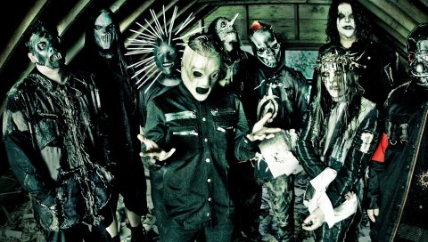 Slipknot, маски, изображение, чердак, страх