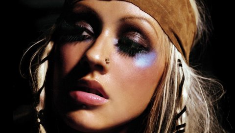Christina aguilera, лицо, макияж, пирсинг, губы