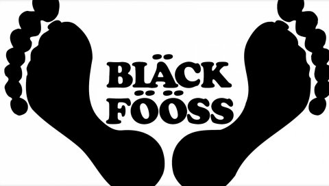 Черный fooss, font, feets, footsteps, name