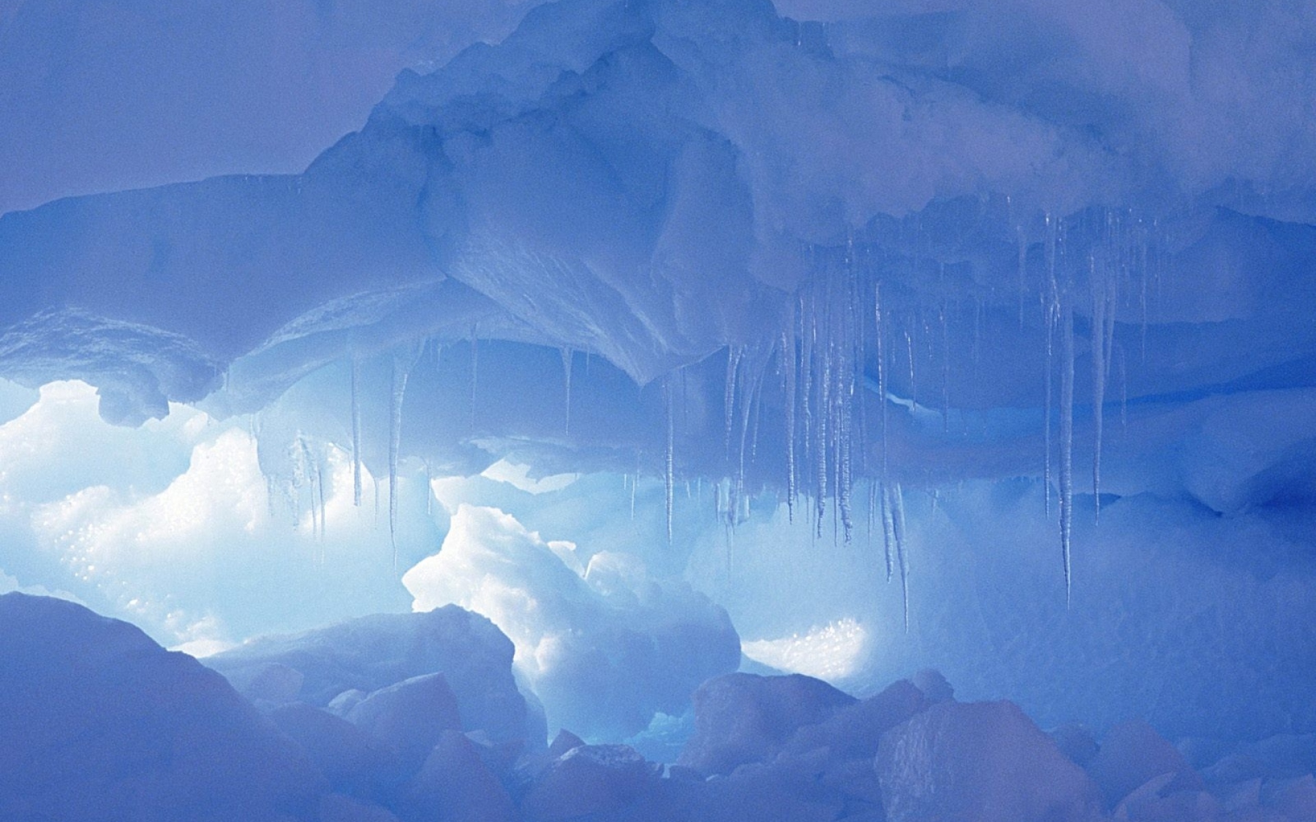 Картинки Сосульки, снег, пещера, холод фото и обои на рабочий стол