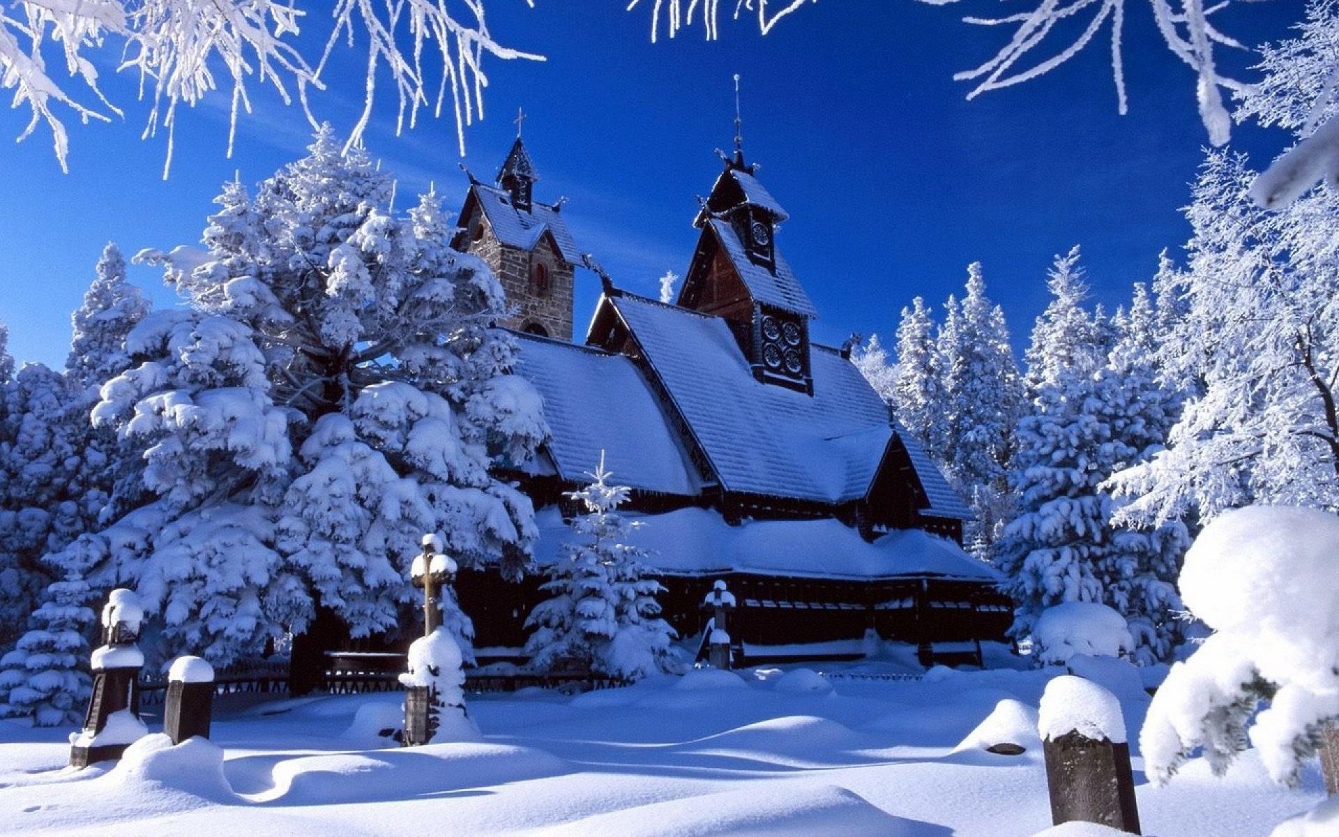 Картинки Дом, дерево, деревья, снег, зима фото и обои на рабочий стол