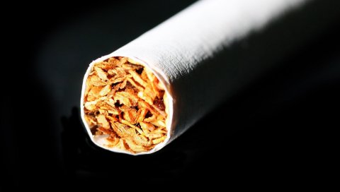 Сигарета, крупный план, черный, белый