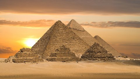 Пустыня, пирамиды, египет