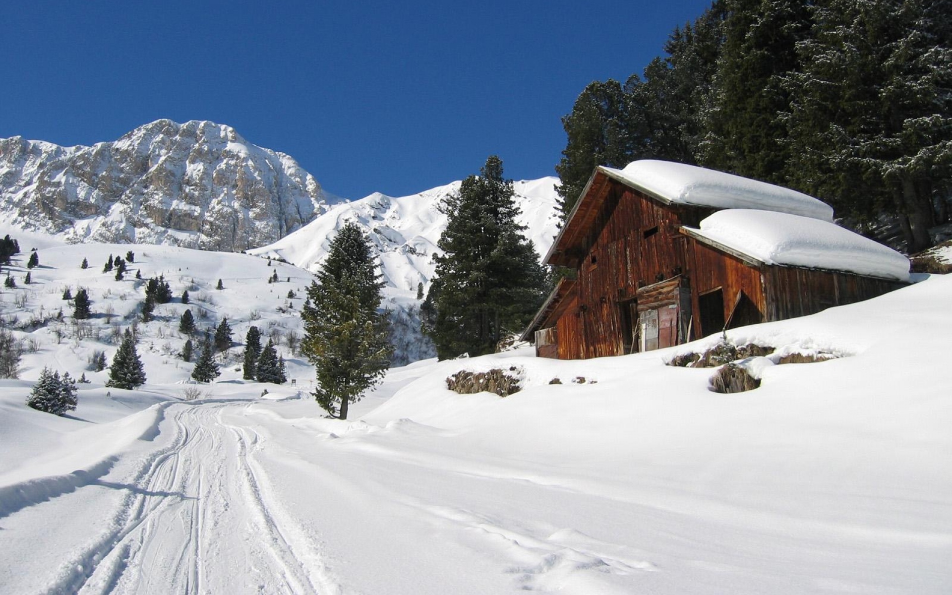 Картинки Снег, горнолыжный курорт, дом фото и обои на рабочий стол