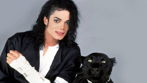Майкл Джексон, пантера, брюнетка, костюм, кошка