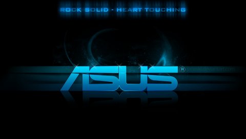 Asus, логотип, синий, черный