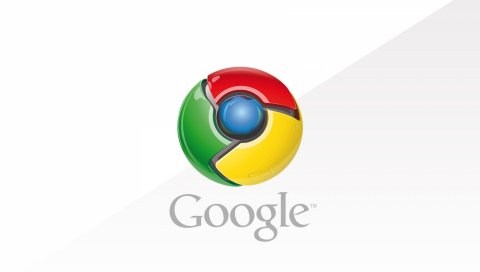 Google, хром, логотип, белый