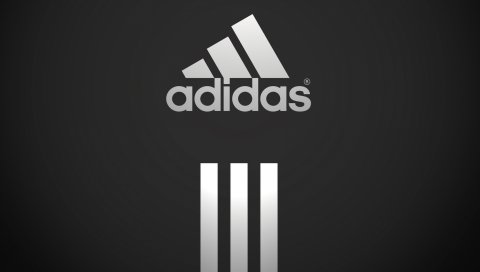 Adidas, линии, полосы, логотип, черный белый