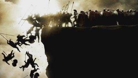 300, пропасть, битва, воины