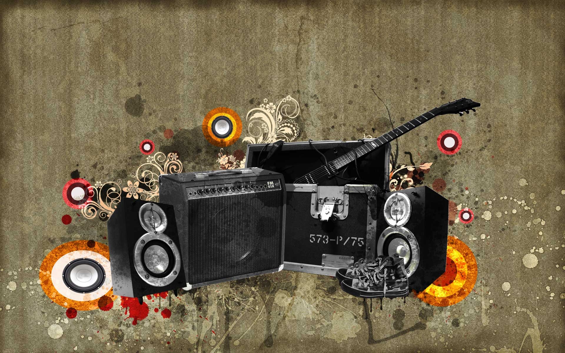 Картинки Инструменты, графика, фон, телевизор, обувь фото и обои на рабочий стол