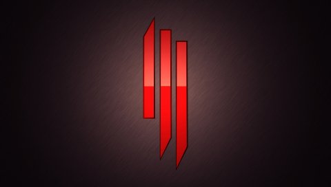 Skrillex, символ, красный, фон, свет
