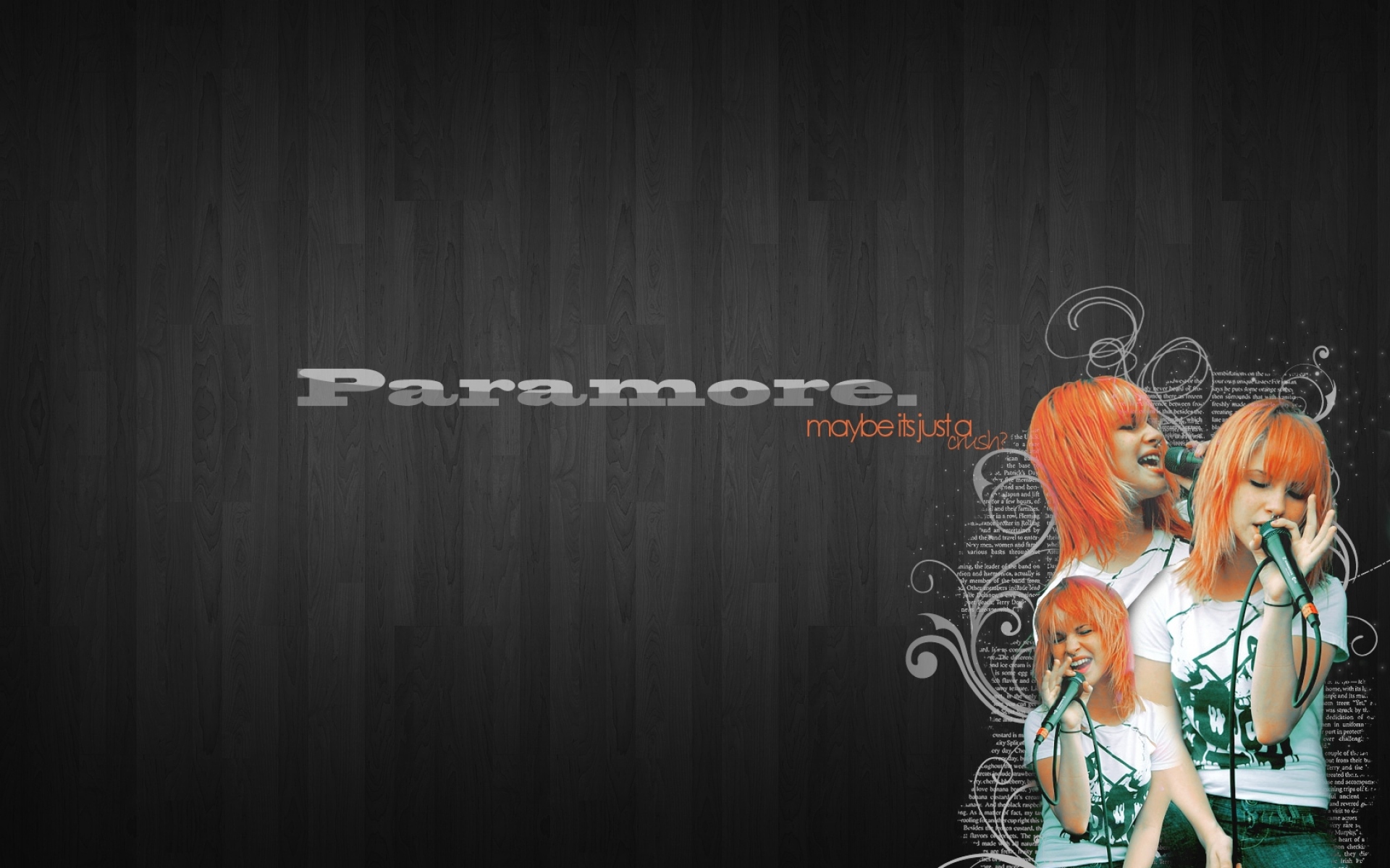 Картинки Paramore, фон, имя, девушка, красный фото и обои на рабочий стол