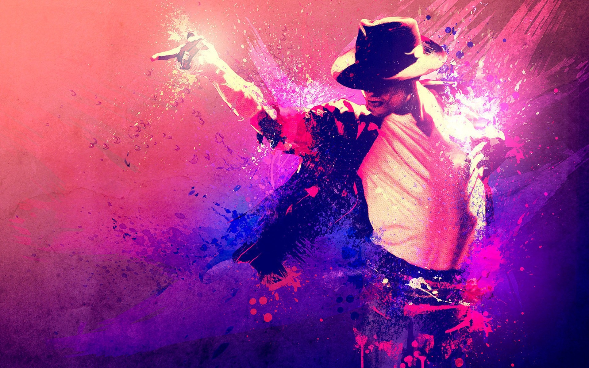 Картинки Майкл Джексон, костюм, шляпа, танец, цвета фото и обои на рабочий стол