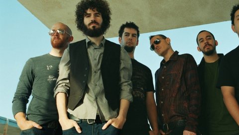 Linkin park, группа, участники, взгляд, небо