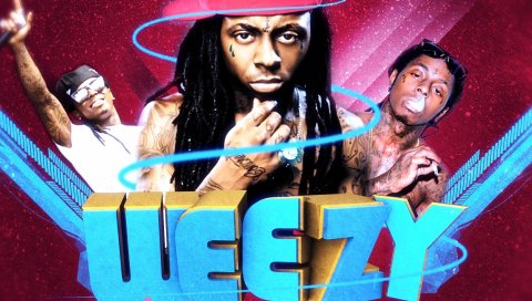 Lil wayne, графика, имя, тату, дым