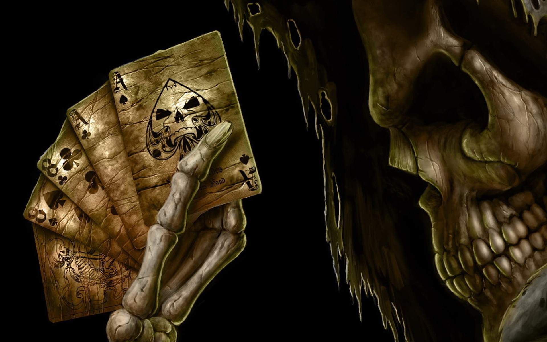 Картинки Смерть, скелет, карты, покер фото и обои на рабочий стол