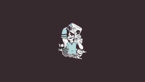 Gorillaz, графика, участники, фотография, фон