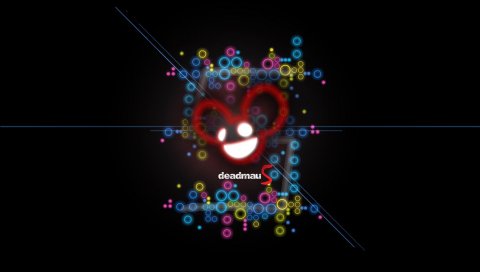 Deadmau5, графика, мышь, линии, свет