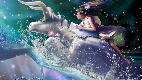 Зодиак, знаки, маленькие тела, вода, девушка