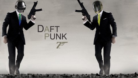 Daft punk, bond, 007, изображение, оружие