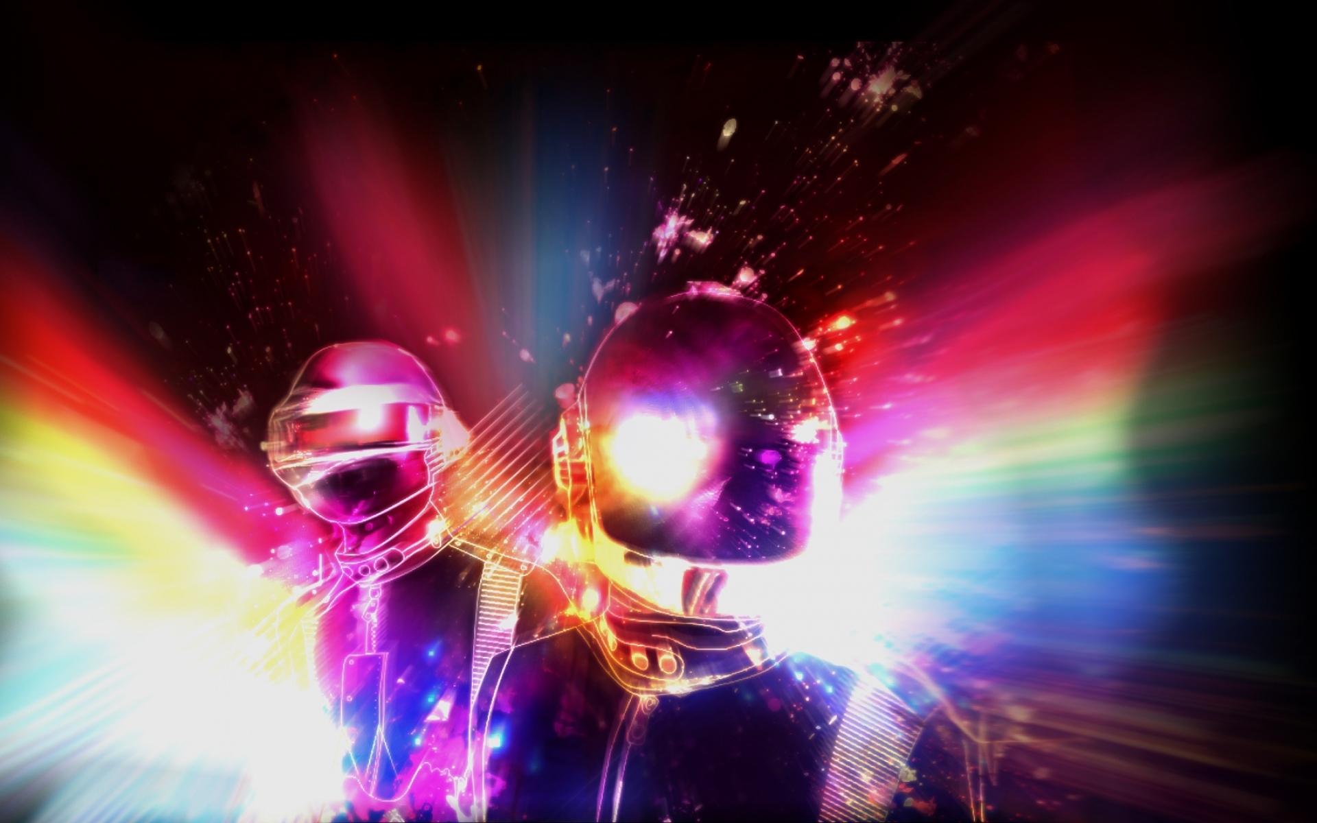 Картинки Daft punk, band, members, energy, light фото и обои на рабочий стол