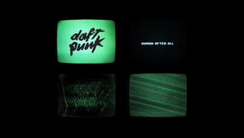 Daft punk, телевизор, фон, шум, свет