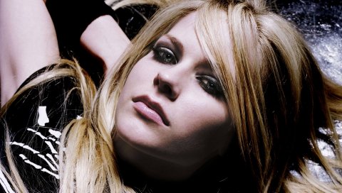 Avril lavigne, лицо, взгляд, пол, волосы