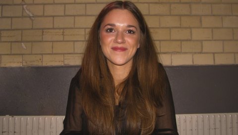 Melissa horn, девушка, улыбка, волосы, стена