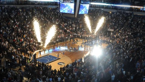 Minnesota timberwolves, баскетбол, зрители, фейерверки