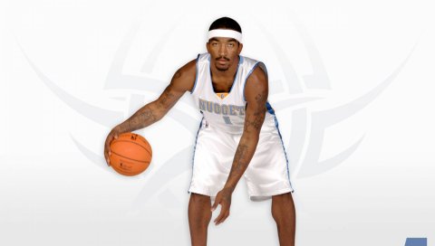 Jr smith, баскетболист, денвер, наггеры, мяч