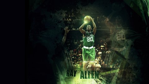 Walter ray allen, баскетбол, игрок