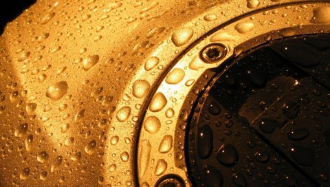 Поверхность, золото, капли, вода