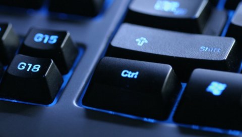 Клавиатура, синий, черный, кнопка