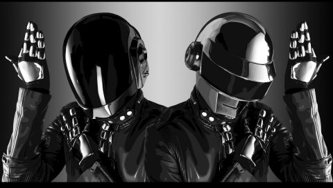 Daft punk, костюмы, изображение, взгляд, руки