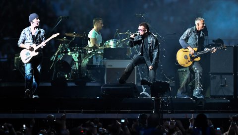 U2, концерт, шоу, веер, свет