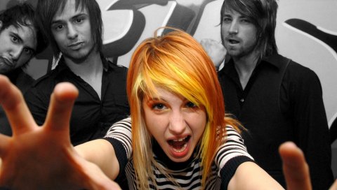 Paramore, девушка, красный, волосы, пальцы