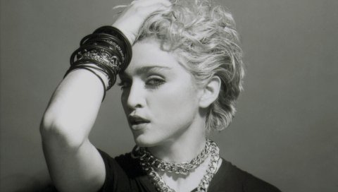 Мадонна, цепь, браслет, волосы, взгляд