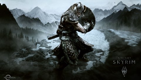 Skyrim, dragonborn, старшие свитки v skyrim, старшие свитки, воин, ярость, доспехи, щит