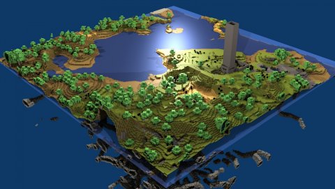 Minecraft, мир, карта, вода, жизнь, блоки