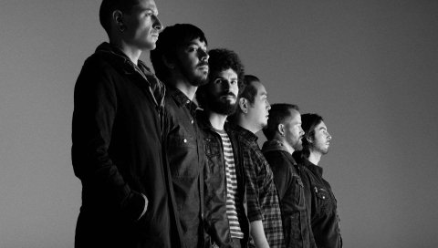 Linkin park, row, members, photo-set, height