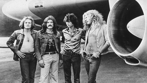 Led zepplin, участники, волосы, плоскость, двигатель