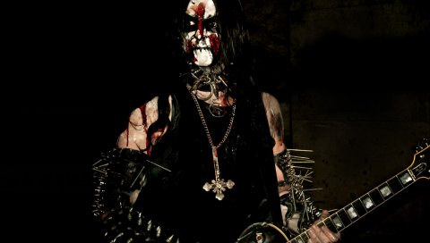 Gorgoroth, кровь, крест, гитара, взгляд