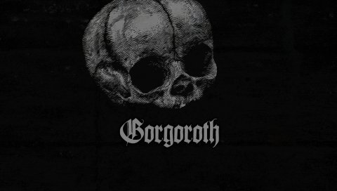 Горгорот, череп, буквы, фон, тьма