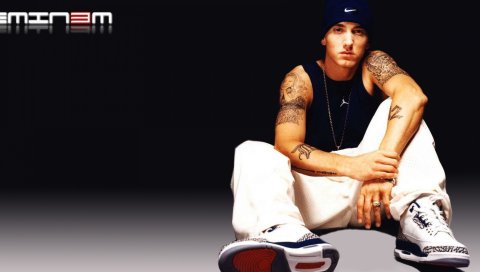 Eminem, тату, nike, руки, пол