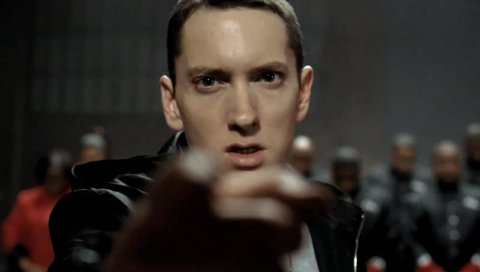 Eminem, взгляд, глаза, куртка, палец