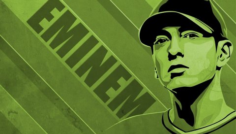 Eminem, cap, look, letters, eyes