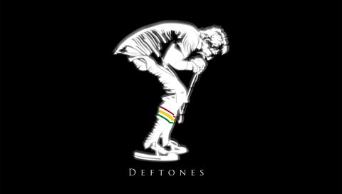 Deftones, фон, силуэт, певец, микрофон