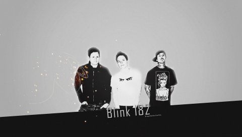 Blink-182, фон, буквы, пятна, силуэты