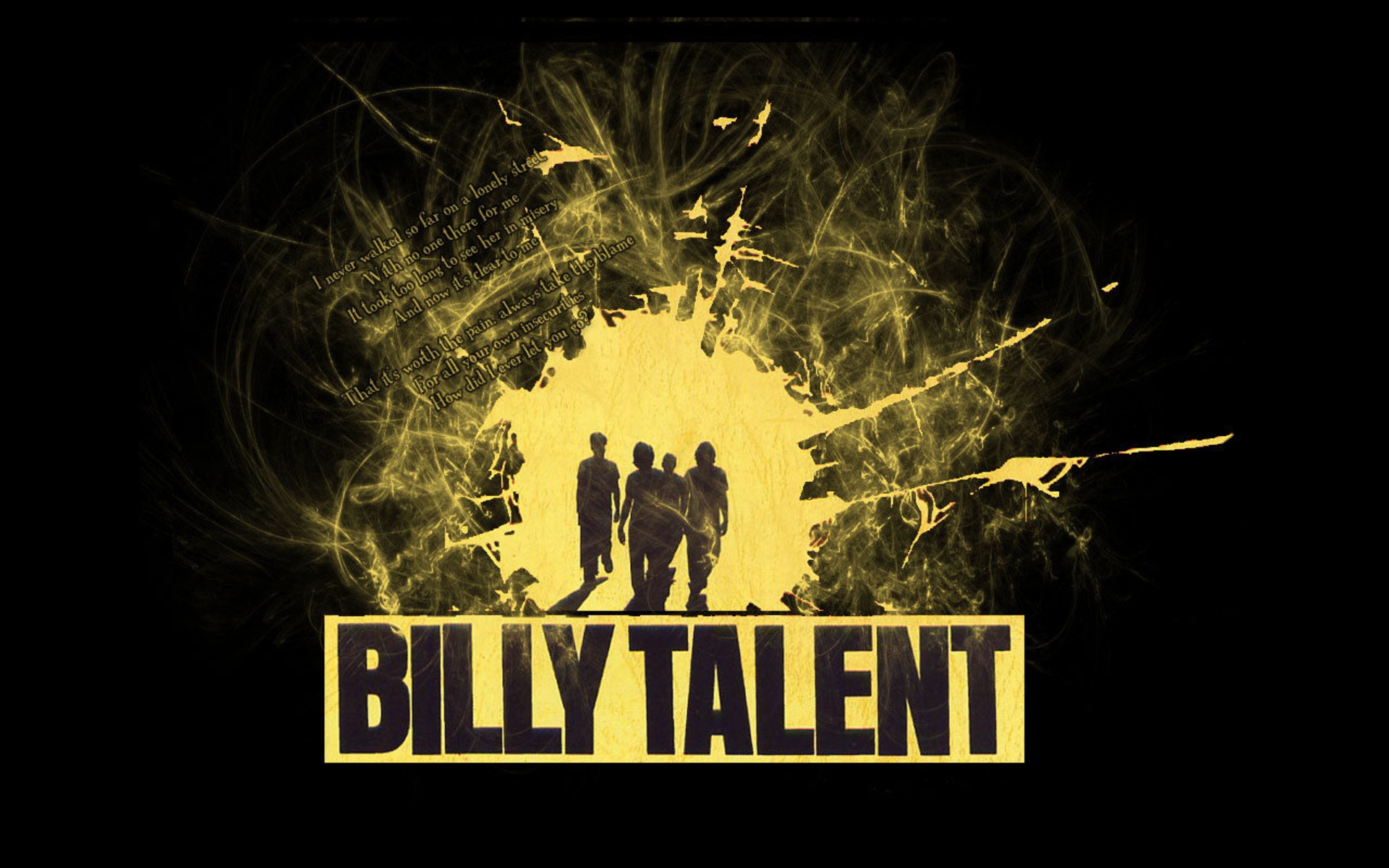 Картинки Billy talent, silhouette, outline, blot, lyrics фото и обои на рабочий стол